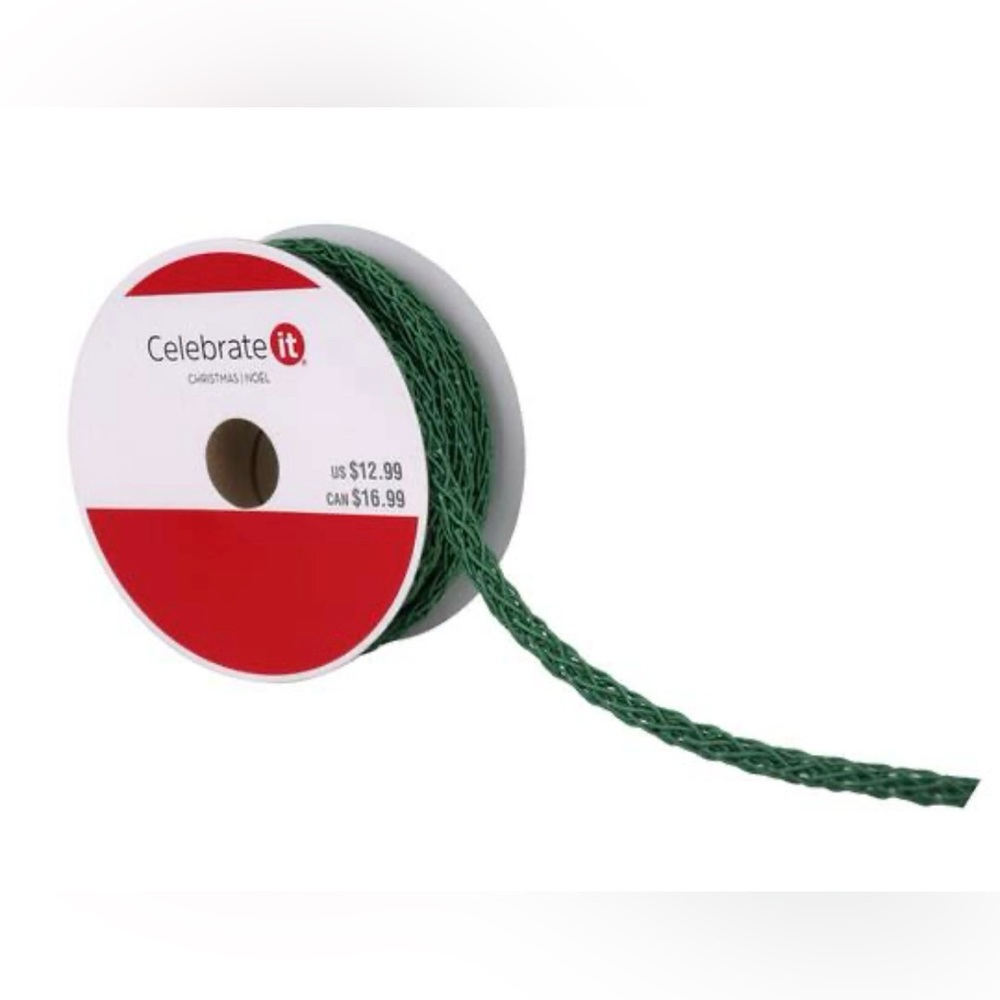 Celebrate It Sage Green knit trim Ribbon 0.31 in x 30 ft